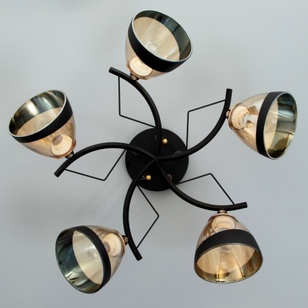 Adelela chandelier 5he27 40W black-gold 65x65x26 cm Bayerlux-3