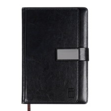 The diary is low, the A5 format, 140 sheets, in the cage, the cover of the leatherette, with a scrap, with a calculator, black