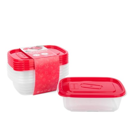 Set of plastic containers Oursson, CP2582S/RD, rectangular, 5 pcs., 450 ml-1