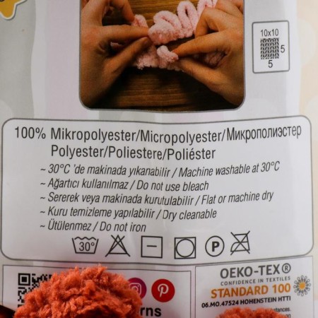 Yarn "Puffy" 100 % micropoliester 9m/100g (597 ceramics)-3