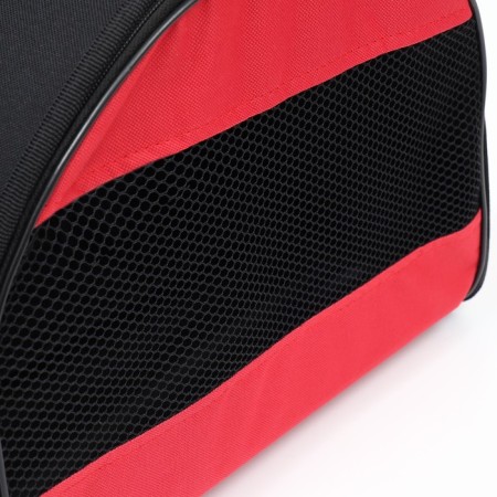 Bag - animal transportation, semicircular with pvc pockets, 37 x 18 x 25 cm, red-10