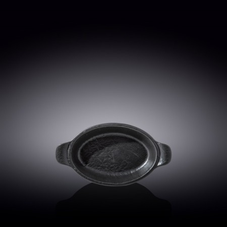 Oval baking form Wilmax England Slate Stone, with handles, size 20.5x11.5 cm, 200 ml, color black slate