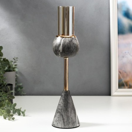 Summary Metal for 1 candle "Gray marble" 25x8x8 cm-1