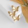 Brooch "Butterflies Trio", color matte gold