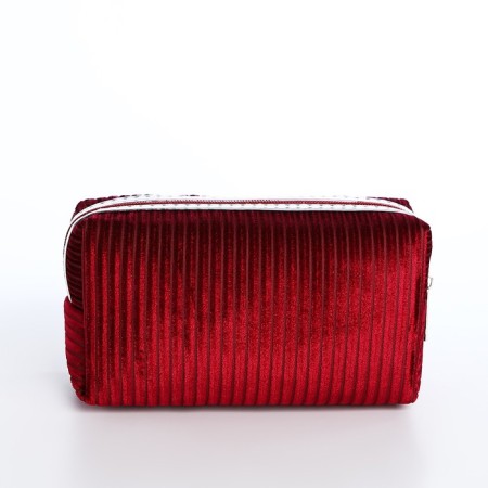 Cosmetic bag with lightning, burgundy color-1