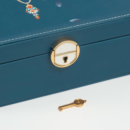 Casket to the leatherette for jewelry "Piece on Sakura" Blue 16x24x8.5 cm-5