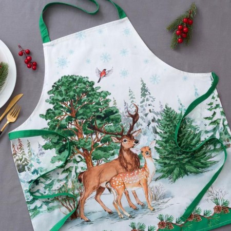 Apron "Ethel: New Year's Forest", 65 × 60 cm, 100 % cotton, sarzha, 190 g/m²-10