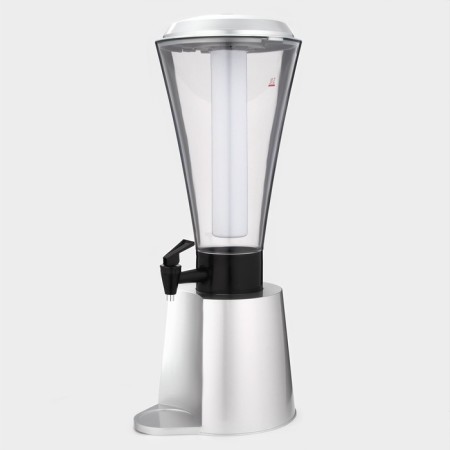Pivnoye Tower "Metallic", 3 l, backlight flashes, 2 batteries, silver color