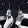 Earrings Metal “Chain” diagonal, 2 convex links, silver color