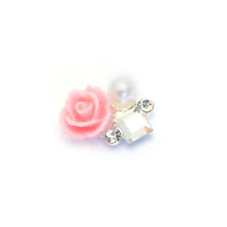Metal fittings Pole "Tea Rose with Romb", 4 pcs