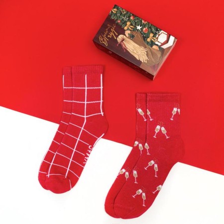 Набор новогодних женских носков KAFTAN "Xmas" р. 36-39 (23-25 см), 2 пары-1