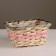 Kashpo wicker, rectangular, 23x15xh12cm, natural/pink