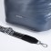 Luggage bag, external pocket, long belt, gray-blue color