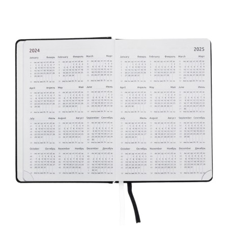 Gift Davente.bravo Set: Dated Dated 2024, A5, 176 sheets, solid cover, block 70 g/m2, black + ballpoint pen-6