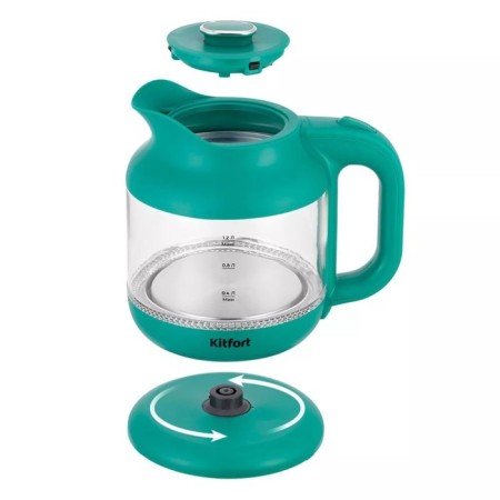 Electric ketter KitFort KT-6663, glass, 1.2 l, 1630 watts, green-4