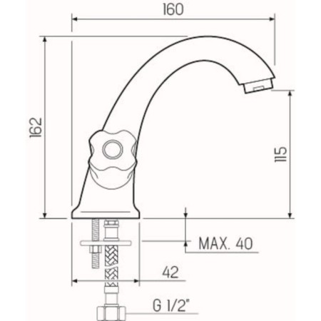 Mixer for the Sink "RMS" SL116-161, two-toll, zinc, chrome-4