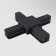 Connector X-shaped for the Technical tra001CX-11B, 11x11x2.3 cm, black color, black