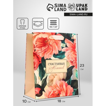 Gift Vertical Gift "Happy moments", 18 x 23 x10 cm