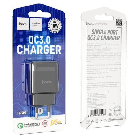 Network charger Hoco C72Q, 18 W, USB Qc3.0 - 3 A, black-6