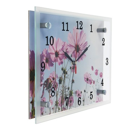 Carty clock is wall-mounted, interior "lilac flowers", silent, 25 x 20 cm-1