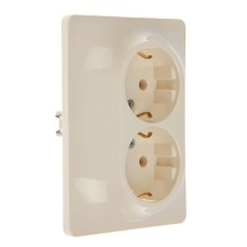 Double SE GLOSSA, 16 A, 250 V, built -in, with salary, IP20, beige, GSL000224
