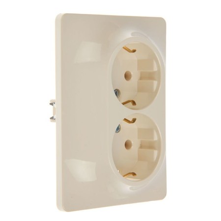 Double SE GLOSSA, 16 A, 250 V, built -in, with salary, IP20, beige, GSL000224