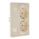 Double SE GLOSSA, 16 A, 250 V, built -in, with salary, IP20, beige, GSL000224