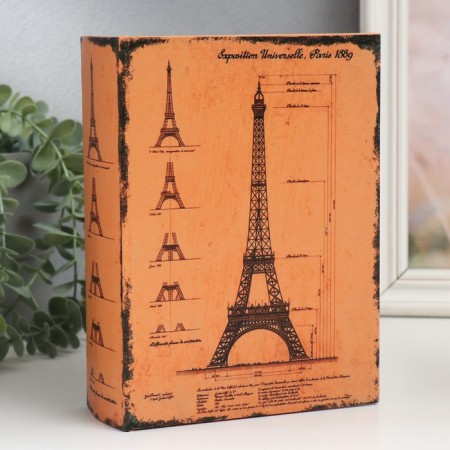 Broke Broke Wood, leatherette "Damn the Eiffel Tower" 6x15x20 cm
