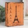 Broke Broke Wood, leatherette "Damn the Eiffel Tower" 6x15x20 cm