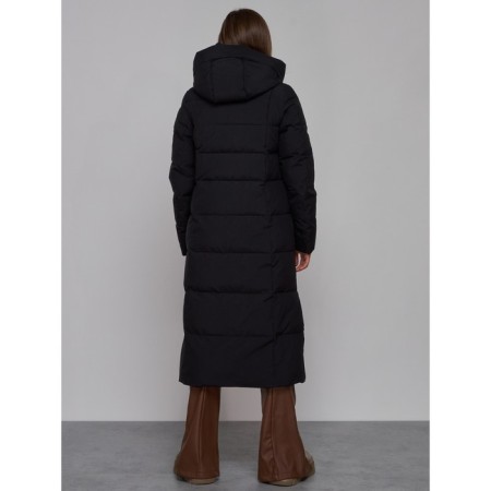 Coat insulated winter female, size 44, black color-3