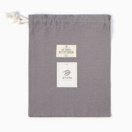 Bag Textile Ethel ECO, col. Gray, 27x34 cm, 70% HL, 30% linen, 190 g/m2-4