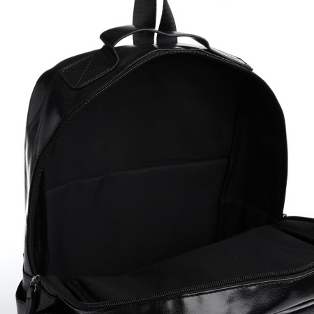 City backpack on a zipper, black color-5