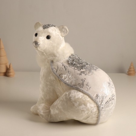 Decor "White Bear in a cape with silver patterns" 22x16x24 cm