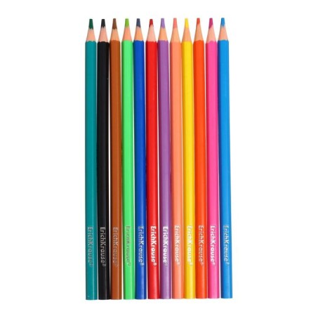 Pencils of 12 colors, Erichkrause, plastic, hexagonal, 2.6 mm barrels, cardboard packaging, euro suspension-6