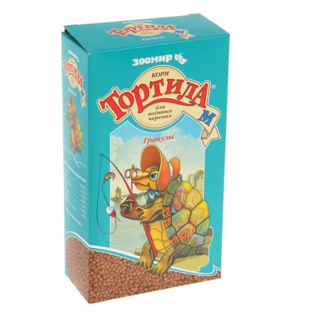Feed "Tortila M granules" for water turtles, granular, 90 g.