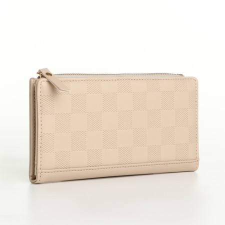 Women's wallet on magnets, beige color