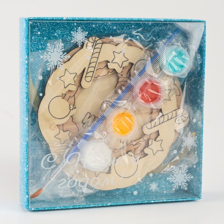 DIY tree pendant from wood for the New Year “Wreath”, New Year's set for creativity-6