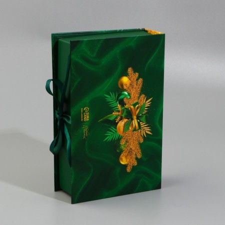 Box a book “Happy New Year!”, Emerald, 20 x 12.5 x 5 cm, New Year-5