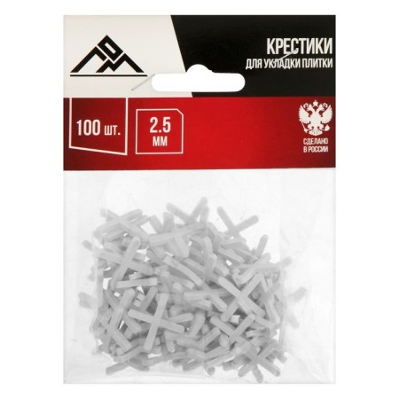 Крестики для кладки плитки ЛОМ, 2.5 мм, в упаковке 100 шт.-1