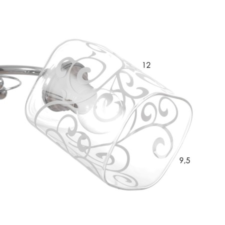 Ceiling chandelier "Lucy" 2x40W E27 Color: silver-5
