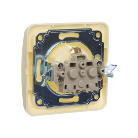 A single socket with a Luazon Lighting "Orion" curtain, 16 A, hidden, with salary, beige-2