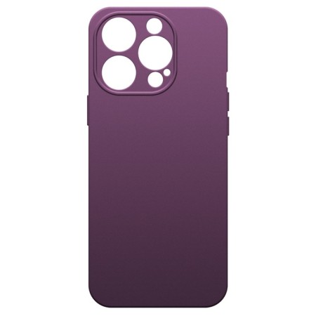 Borasco cover for iPhone 15 Pro, Soft Touch, silicone, microfiber, purple