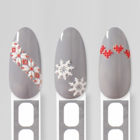 Nail stickers 8*6cm New Year's patterns Z-A1185 red/white volumetric substrate QF-3