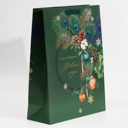 Laminated vertical “Malachite” laminate, l 31 x 40 x 11.5 cm, new year-2