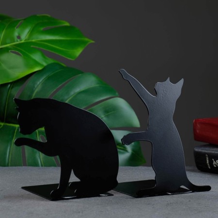 Holder-stand for the books "Cat" set 2pcs, 15x10x10cm, black-2