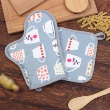 Kit. set 2 pr. 20*20 cm, mittens-dump. 27*20 cm, 100% p/e