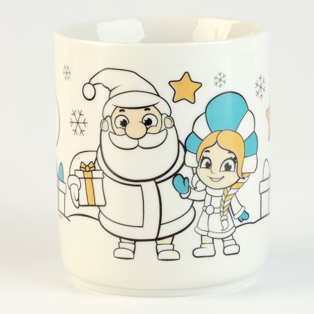 New Year's set for creativity. Mug for coloring "New Year's miracle" (partial filling)-4