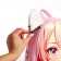 School textile backpack with ears on the hairpins "Anime", 27x23 cm, pink color