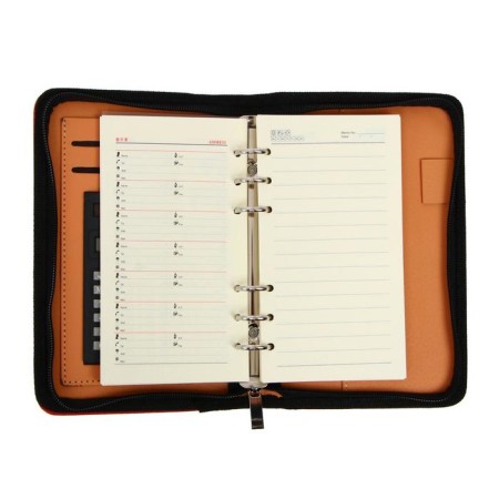 Organizer on the rings A6, 96 sheets in a ruler, on a zipper from 3 sides, leatherette, mix-15