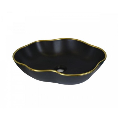Bronze de Luxe 1395, 500x380 mm shells, without overflow, without opening for the mixer, black 746347